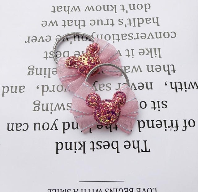 NEW Kids animal flower Ribbon hair bow elastic hair band - KiwisLove