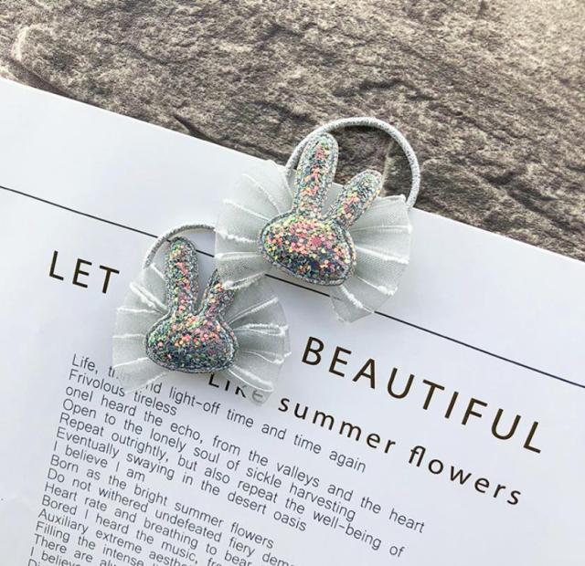 NEW Kids animal flower Ribbon hair bow elastic hair band - KiwisLove