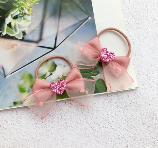 NEW Kids animal flower Ribbon hair bow elastic hair band - KiwisLove