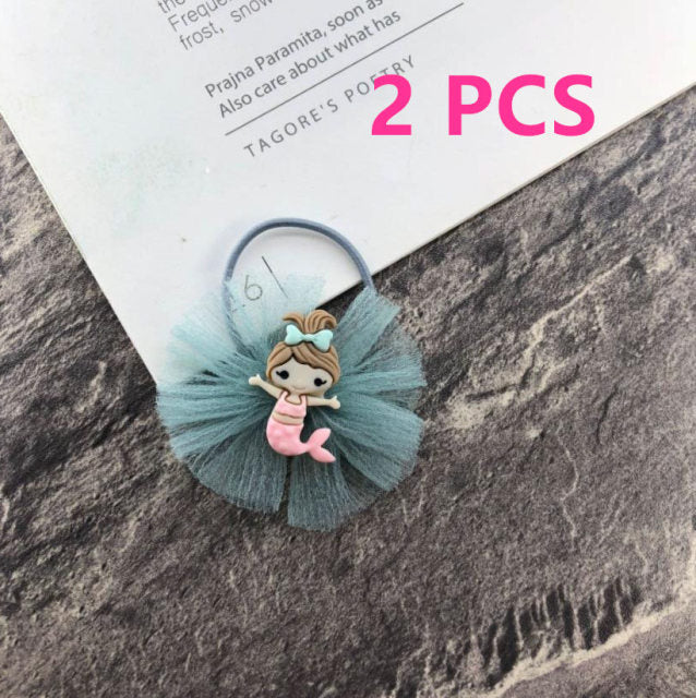 NEW Kids animal flower Ribbon hair bow elastic hair band - KiwisLove