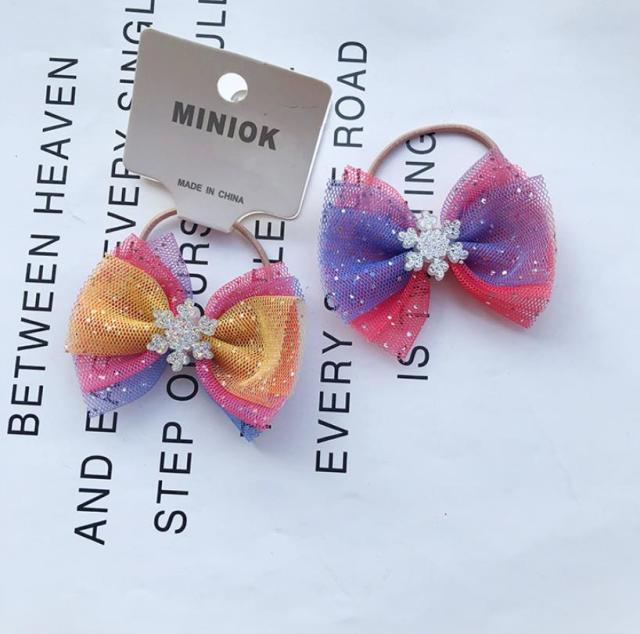 NEW Kids animal flower Ribbon hair bow elastic hair band - KiwisLove