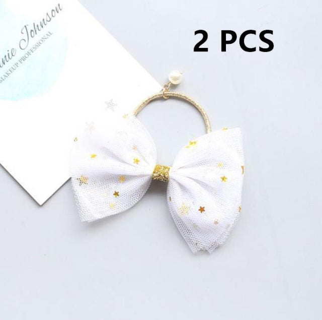 NEW Kids animal flower Ribbon hair bow elastic hair band - KiwisLove