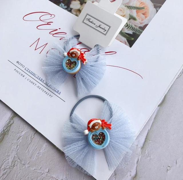 NEW Kids animal flower Ribbon hair bow elastic hair band - KiwisLove