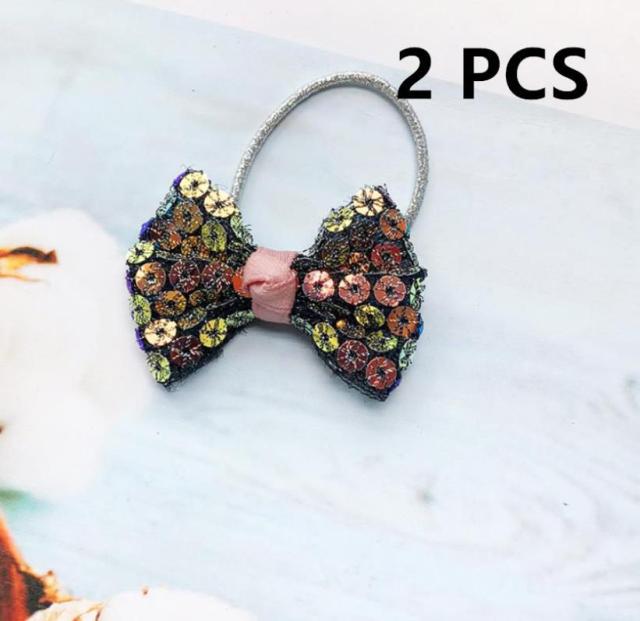 NEW Kids animal flower Ribbon hair bow elastic hair band - KiwisLove