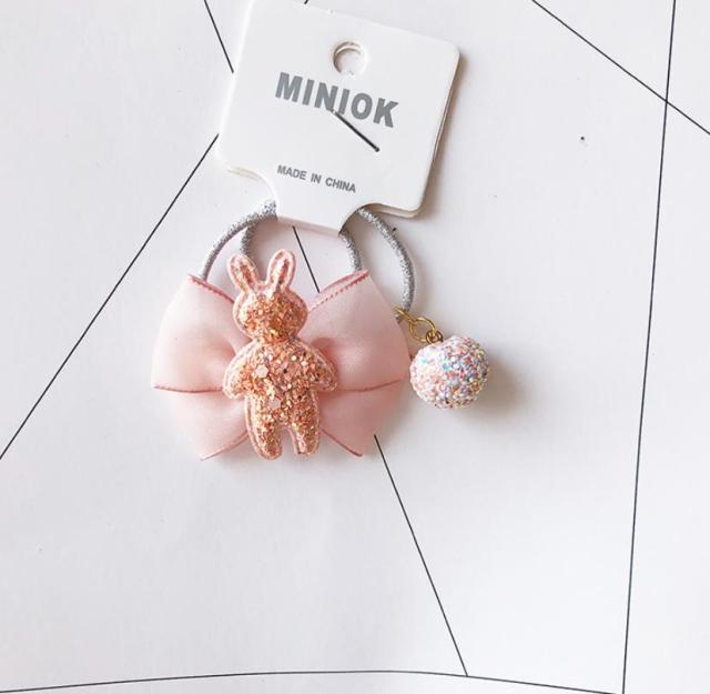 NEW Kids animal flower Ribbon hair bow elastic hair band - KiwisLove