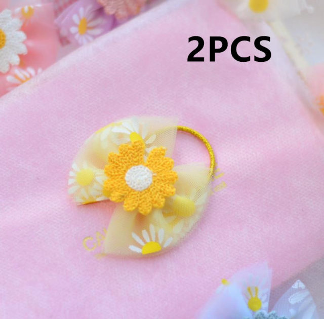 NEW Kids animal flower Ribbon hair bow elastic hair band - KiwisLove