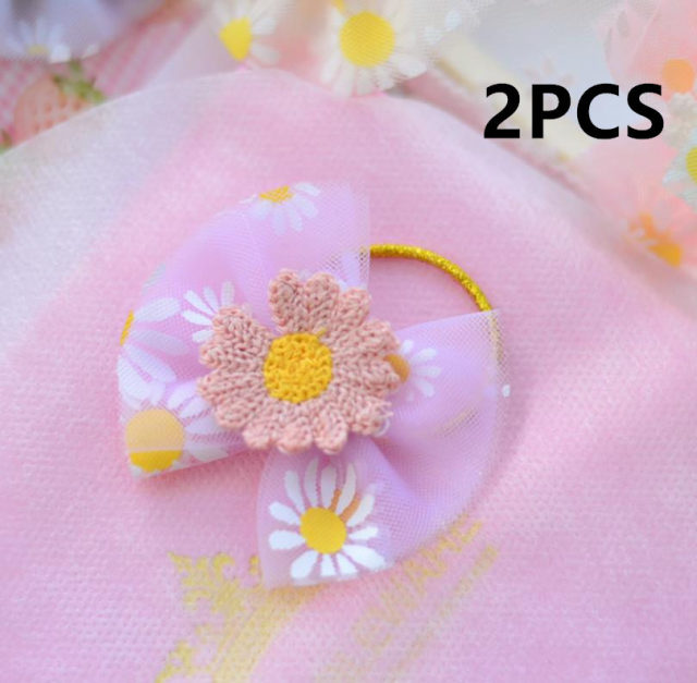 NEW Kids animal flower Ribbon hair bow elastic hair band - KiwisLove
