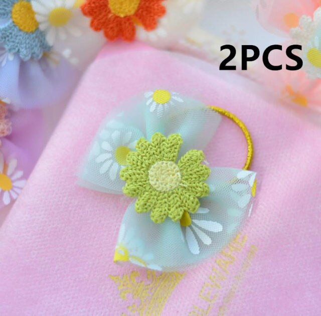 NEW Kids animal flower Ribbon hair bow elastic hair band - KiwisLove