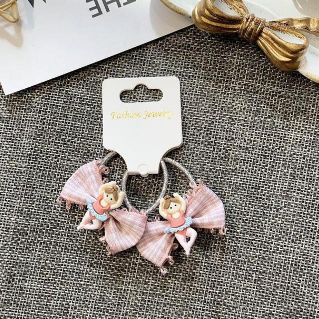 NEW Kids animal flower Ribbon hair bow elastic hair band - KiwisLove