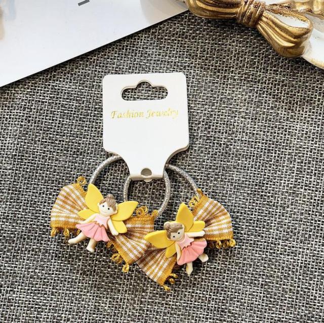 NEW Kids animal flower Ribbon hair bow elastic hair band - KiwisLove