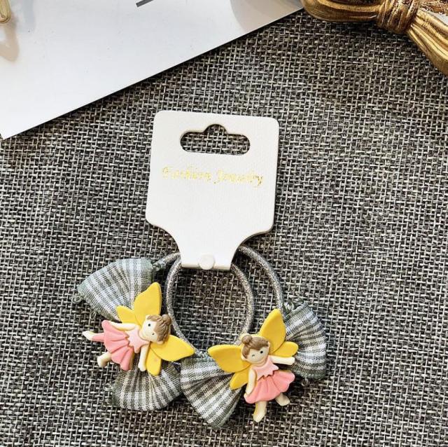 NEW Kids animal flower Ribbon hair bow elastic hair band - KiwisLove