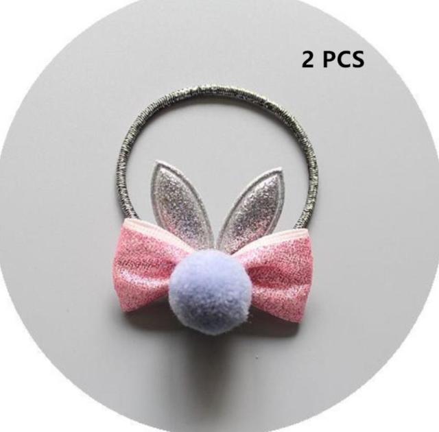 NEW Kids animal flower Ribbon hair bow elastic hair band - KiwisLove