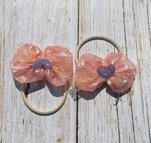 NEW Kids animal flower Ribbon hair bow elastic hair band - KiwisLove