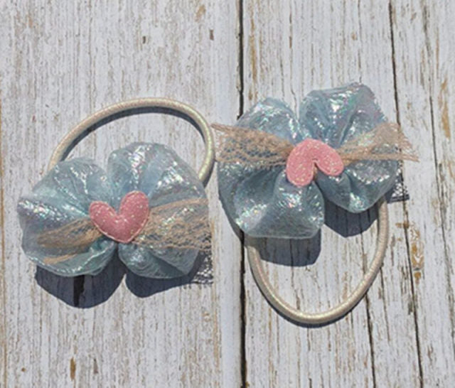 NEW Kids animal flower Ribbon hair bow elastic hair band - KiwisLove