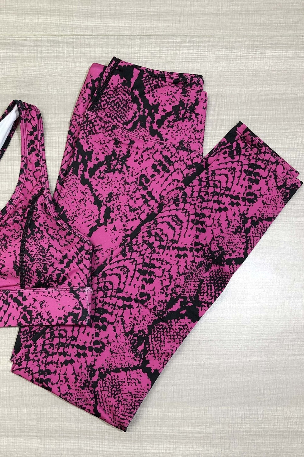 Women Yoga Suit Snake Top Bras High Waist Legging Gym Outfit Running Fitness - KiwisLove