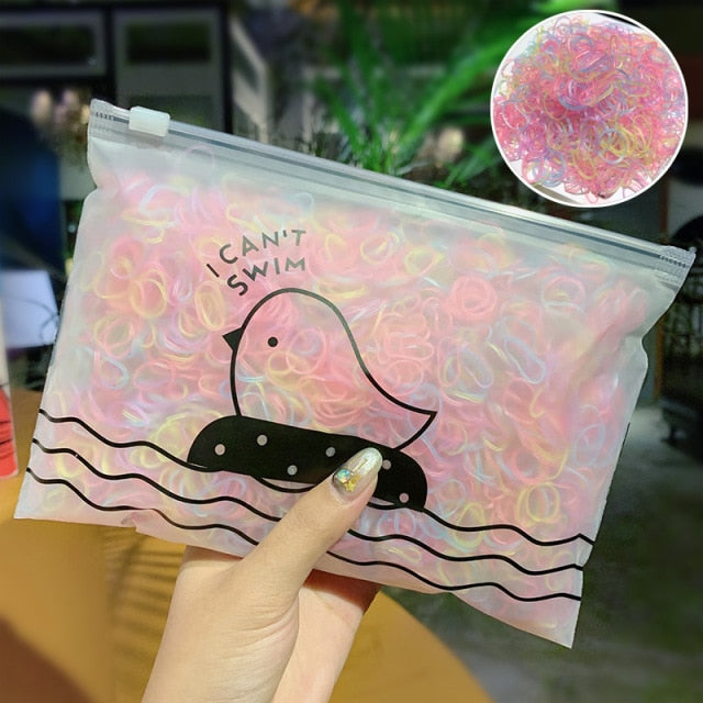 1000PCS  Girls  Ring Disposable Elastic Hair Bands Children Scrunchies Ponytail Holder - KiwisLove