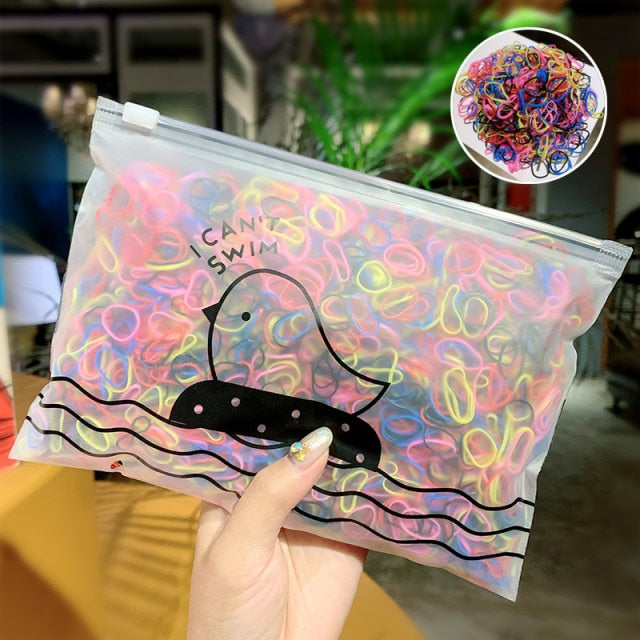 1000PCS  Girls  Ring Disposable Elastic Hair Bands Children Scrunchies Ponytail Holder - KiwisLove