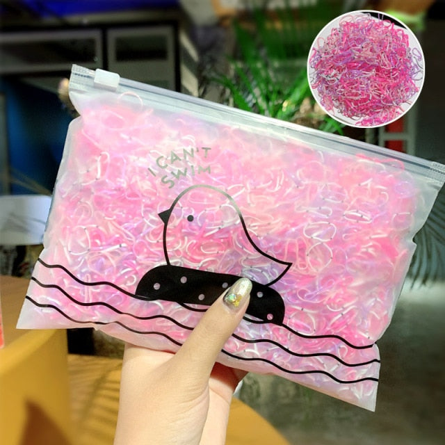 1000PCS  Girls  Ring Disposable Elastic Hair Bands Children Scrunchies Ponytail Holder - KiwisLove