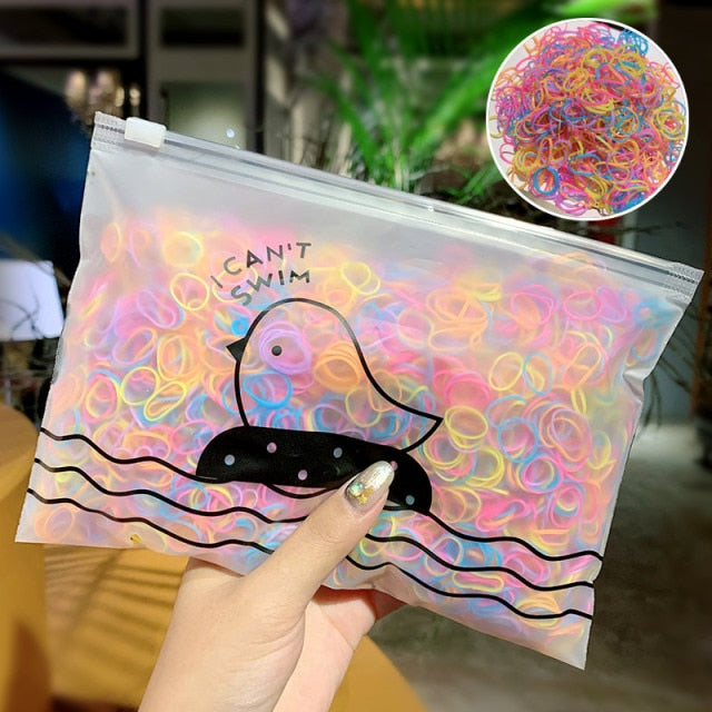 1000PCS  Girls  Ring Disposable Elastic Hair Bands Children Scrunchies Ponytail Holder - KiwisLove