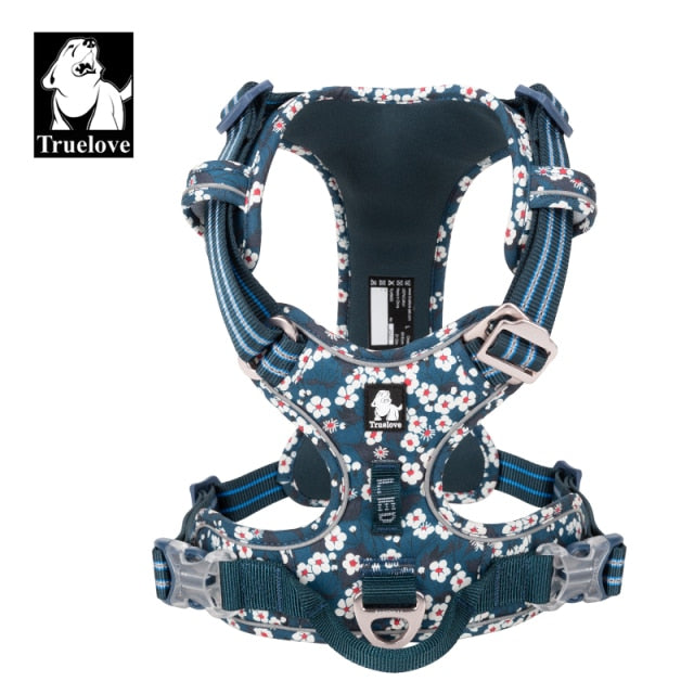 Truelove Dog Harness Floral No Pull Cotton Fabric Breathable and Reflective Soft Cats Dogs Small Medium Walking Running TLH5655 - KiwisLove