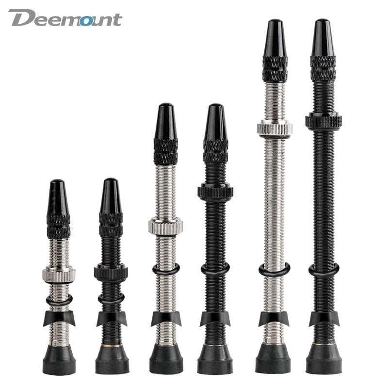 Deemount  2PCS Bicycle Tubeless Tire Presta Valve Brass Core Brass Stem W/ Alloy & Tool - KiwisLove