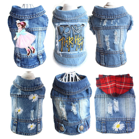 Spring Denim Dog Vest Shih Tzu Clothes for Small Dogs Yorkshire Terrier Puppy Jeans Jacket for Chihuahua Apparel Cat Clothes - KiwisLove
