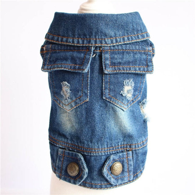 Spring Denim Dog Vest Shih Tzu Clothes for Small Dogs Yorkshire Terrier Puppy Jeans Jacket for Chihuahua Apparel Cat Clothes - KiwisLove
