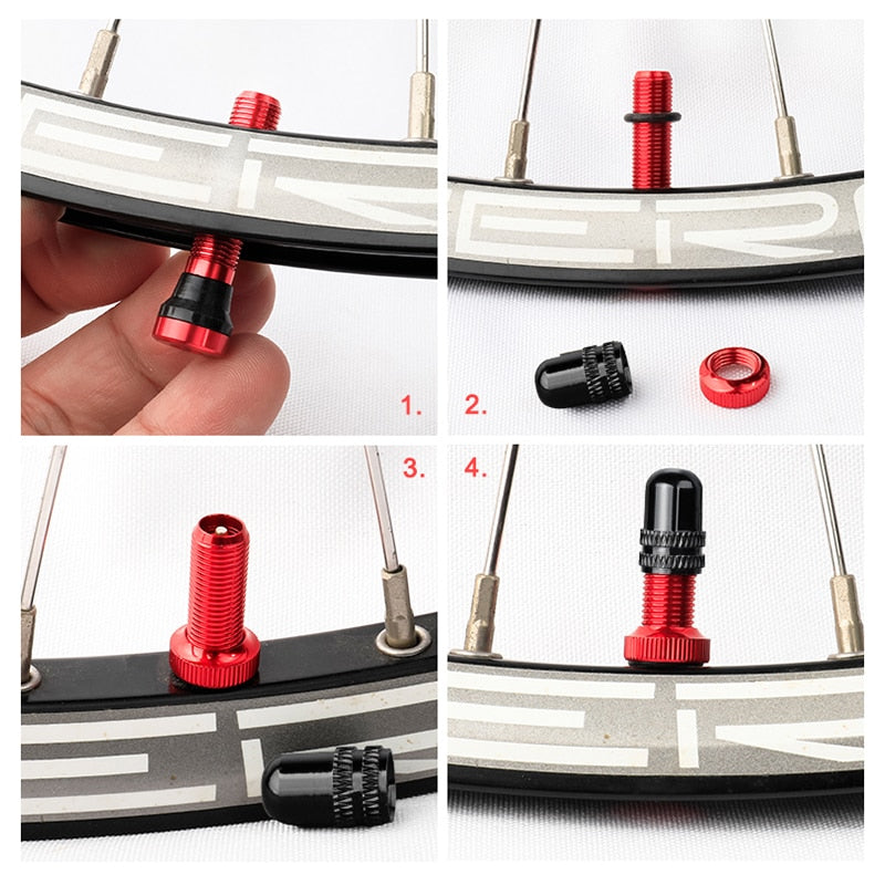 Bicycle Schrader A/V Valve for Road Tubeless Rim Alloy Stem Brass Core Nipple Cycling DIY Accessories - KiwisLove