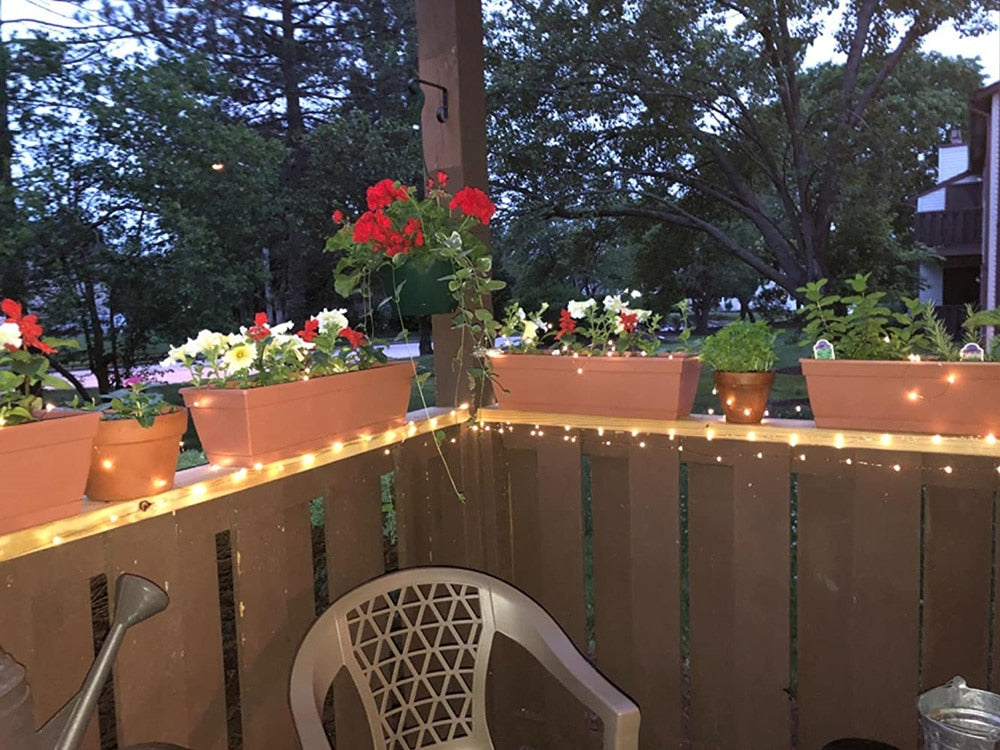 Outdoor LED Solar String Fairy Lights Flashing Lamps Waterproof Christmas Decoration for Home Garden - KiwisLove