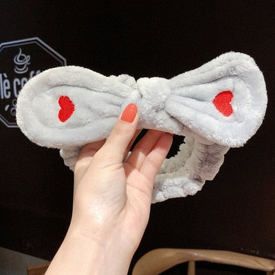 Hair Holder Hairbands Soft Warm Coral Fleece Bow Animal Ears Headband - KiwisLove