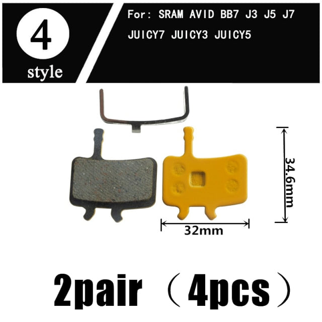 2Pair  Ceramics MTB Bicycle Bike Disc Brake Pads  SHIMANO ZOOM 985 MAGURA SRAM AVID HAYES - KiwisLove