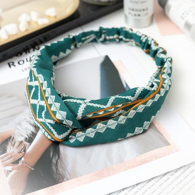 Fashion print Knot  Headband Vintage Hairband - KiwisLove