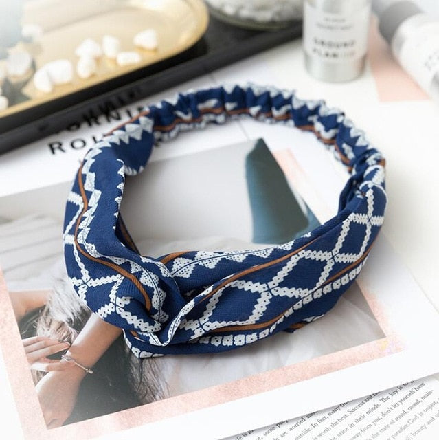 Fashion print Knot  Headband Vintage Hairband - KiwisLove