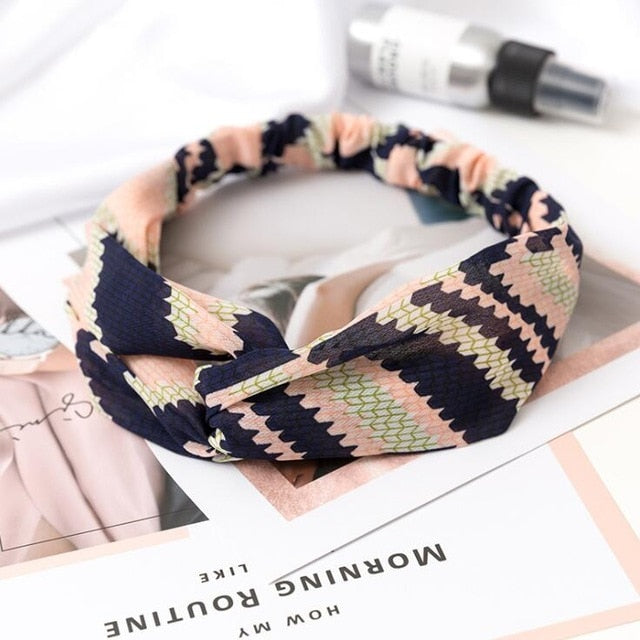 Fashion print Knot  Headband Vintage Hairband - KiwisLove