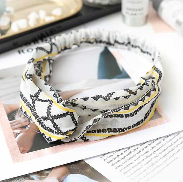 Fashion print Knot  Headband Vintage Hairband - KiwisLove