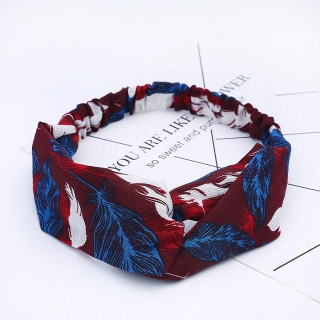 Fashion print Knot  Headband Vintage Hairband - KiwisLove