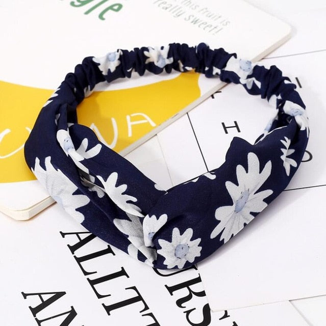 Fashion print Knot  Headband Vintage Hairband - KiwisLove