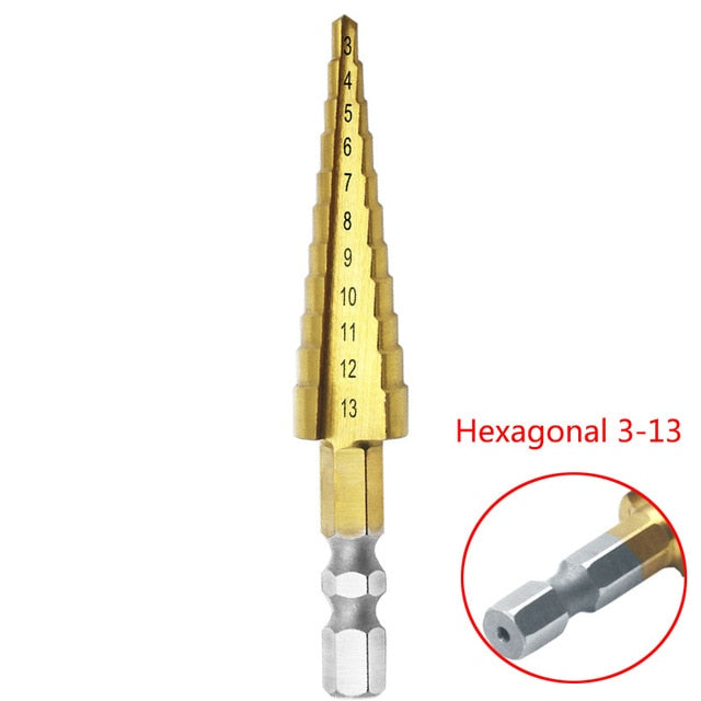 3-12mm 4-12mm 4-20mm HSS Straight Groove Step Drill Bit Set Titanium Coated Wood Metal Hole Cutter Core Drill Bit Set - KiwisLove