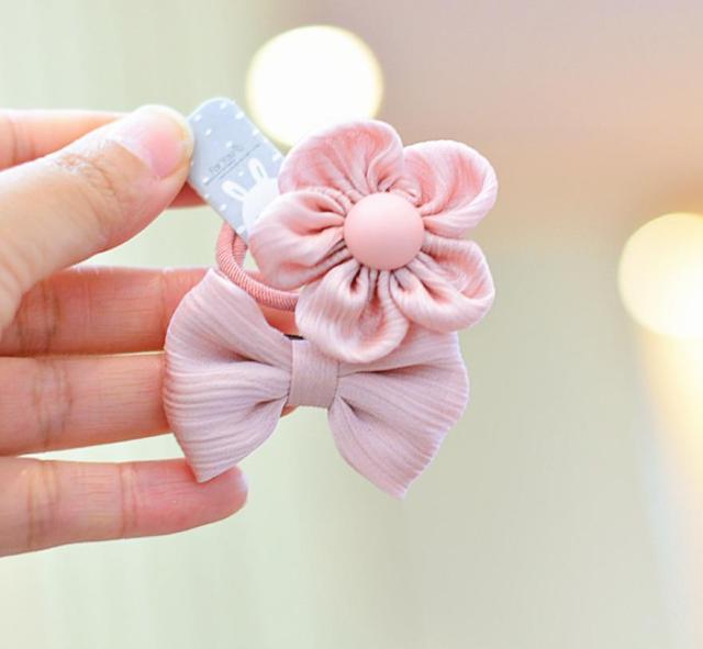 NEW Kids animal flower Ribbon hair bow elastic hair band - KiwisLove