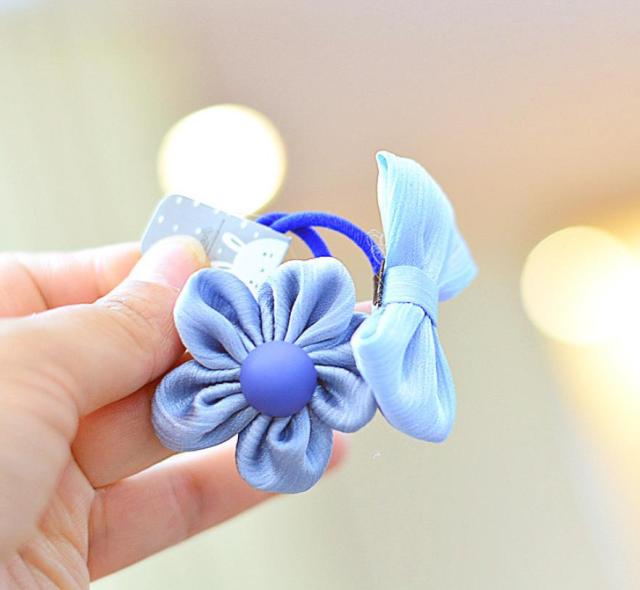 NEW Kids animal flower Ribbon hair bow elastic hair band - KiwisLove