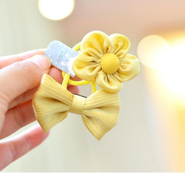 NEW Kids animal flower Ribbon hair bow elastic hair band - KiwisLove