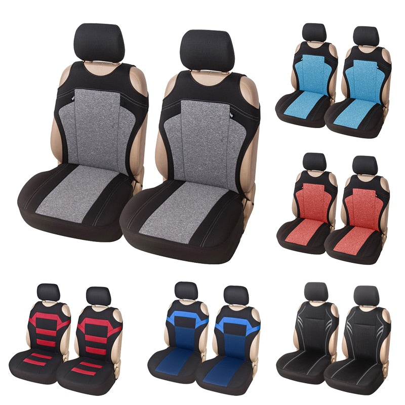 AUTOYOUTH 2pcs Universal Car Seat Covers - Front Seat Covers Mesh Sponge Interior Accessories T Shirt Design - for Car/Truck/Van - KiwisLove