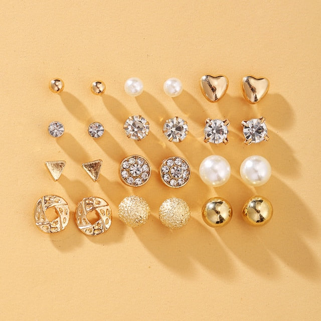 17KM  Round Stud Earrings Set For Women - KiwisLove