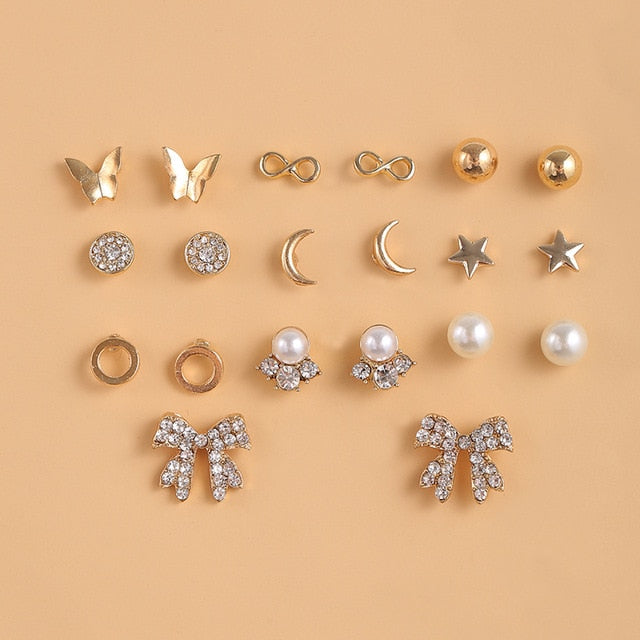 17KM  Round Stud Earrings Set For Women - KiwisLove
