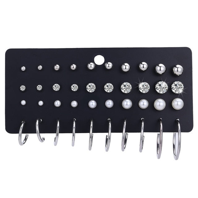 17KM  Round Stud Earrings Set For Women - KiwisLove