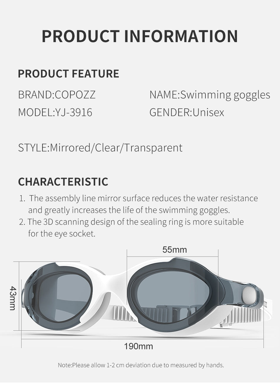 Professional Swimming Goggles Anti-fog Glasses UV Protection  Men Women - KiwisLove