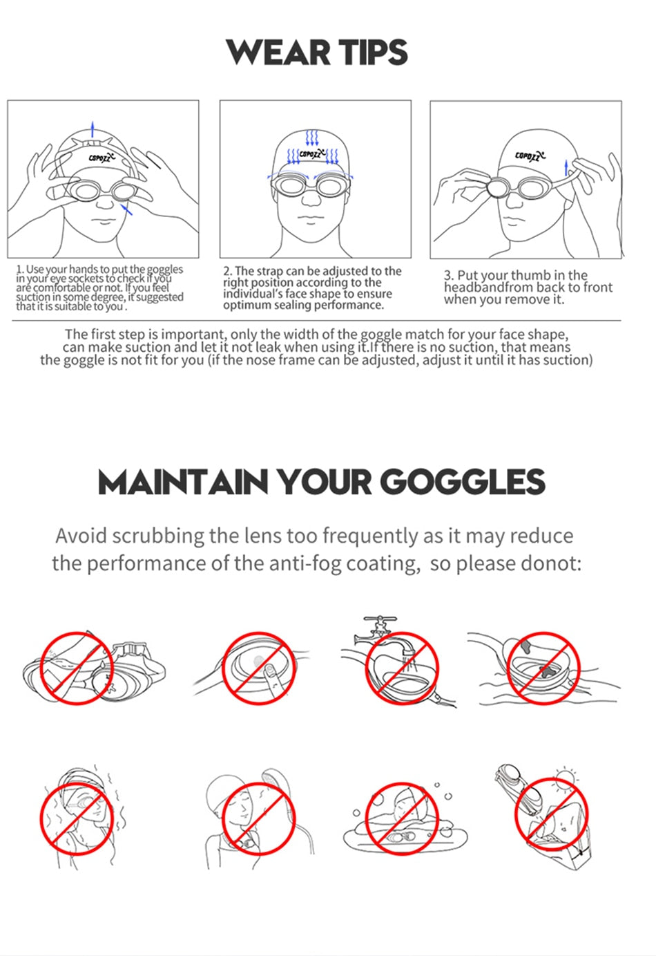 Professional Swimming Goggles Anti-fog Glasses UV Protection  Men Women - KiwisLove