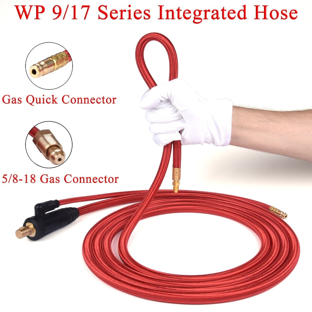 WP9 WP17 TIG Welding Torch Gas-Electric Integrated Red Hose Cable - KiwisLove