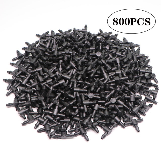 1/4" Hose Dripper Water Tee Connector Plastic Barbed 4/7mm Pipe Tubing - KiwisLove