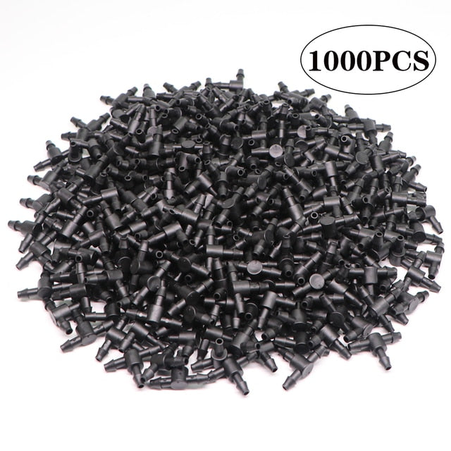 1/4" Hose Dripper Water Tee Connector Plastic Barbed 4/7mm Pipe Tubing - KiwisLove